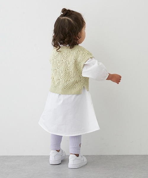 petit main（プティマイン）の「【リンク】ベスト＆シャツワンピース(キッズ)（シャツワンピース・キッズ・ブルー/オフホワイト/ピンク・100cm/120cm/80ｃｍ/90cm/130cm/110cm）」の18枚目の写真