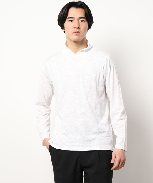 カヤ（カヤ）の「【カヤ】彩華とっくりメンズトップス（Tシャツ/カットソー・メンズ・ネイビー/ホワイト/ブラック/ライトベージュ/レンガ・FREE）」の2枚目の写真