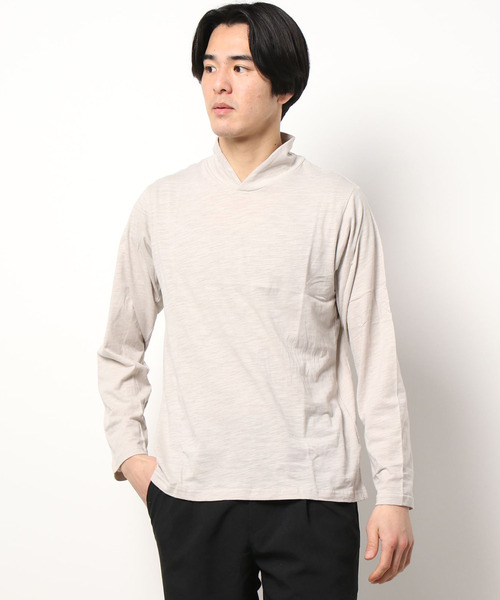 カヤ（カヤ）の「【カヤ】彩華とっくりメンズトップス（Tシャツ/カットソー・メンズ・ネイビー/ホワイト/ブラック/ライトベージュ/レンガ・FREE）」の4枚目の写真