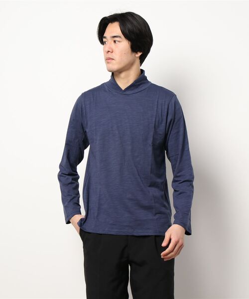 カヤ（カヤ）の「【カヤ】彩華とっくりメンズトップス（Tシャツ/カットソー・メンズ・ネイビー/ホワイト/ブラック/ライトベージュ/レンガ・FREE）」の6枚目の写真