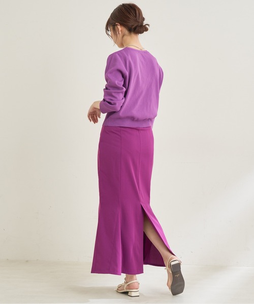 natural couture（ナチュラルクチュール）の「【WEB限定】旬顔コーデが決まるプチプラリングドット釦おしゃれカーディガン（カーディガン/ボレロ・レディース・ブラック/パープル/オフホワイト/グリーン/その他1・FREE）」の20枚目の写真