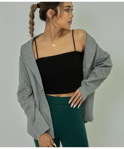 ANAP（アナップ）の「スクエアリブブラトップ（キャミソール・レディース・ブラック/ホワイト/グレー・FREE）」の18枚目の写真