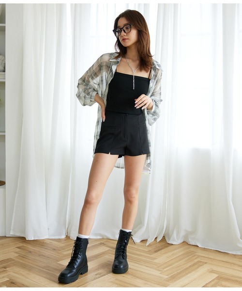 ANAP（アナップ）の「スクエアリブブラトップ（キャミソール・レディース・ブラック/ホワイト/グレー・FREE）」の22枚目の写真