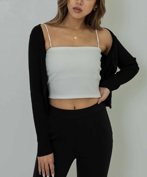 ANAP（アナップ）の「スクエアリブブラトップ（キャミソール・レディース・ブラック/ホワイト/グレー・FREE）」の20枚目の写真