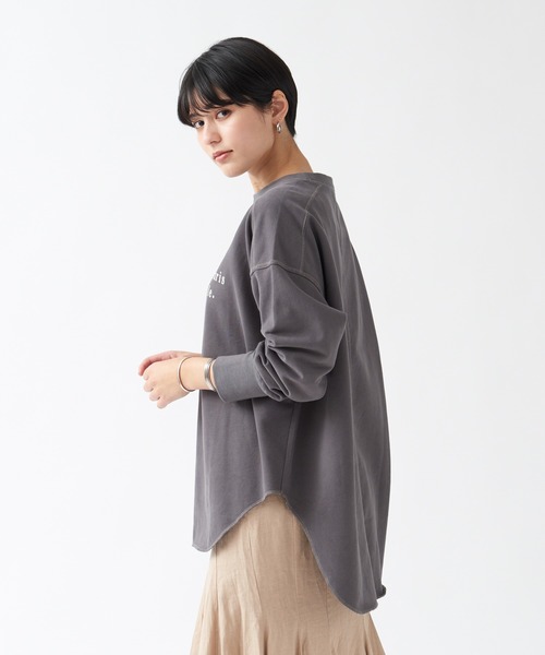 Rouge vif（ルージュヴィフ）の「ミニ裏毛ロゴロンT（Tシャツ/カットソー・レディース・ホワイト/チャコールグレー・フリー）」の8枚目の写真