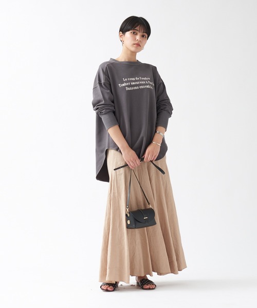 Rouge vif（ルージュヴィフ）の「ミニ裏毛ロゴロンT（Tシャツ/カットソー・レディース・ホワイト/チャコールグレー・フリー）」の9枚目の写真