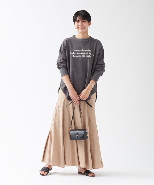 Rouge vif（ルージュヴィフ）の「ミニ裏毛ロゴロンT（Tシャツ/カットソー・レディース・ホワイト/チャコールグレー・フリー）」の10枚目の写真