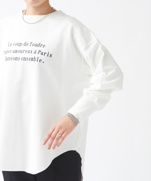 Rouge vif（ルージュヴィフ）の「ミニ裏毛ロゴロンT（Tシャツ/カットソー・レディース・ホワイト/チャコールグレー・フリー）」の16枚目の写真