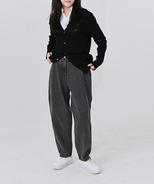 me+em select（ミームセレクト）の「ウエストタックハイウエストデニム（デニムパンツ・レディース・ライトブルー/ブラック/インディゴブルー/グレー・SMALL/LARGE/X-LARGE/MEDIUM）」の11枚目の写真