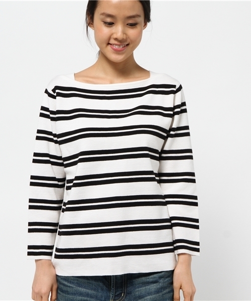 MYSELF ABAHOUSE（マイセルフアバハウス）の「COTTONブレンドミラノリブニット（ニット/セーター・レディース・イエロー/ブルー/ブラック・FREE）」の4枚目の写真