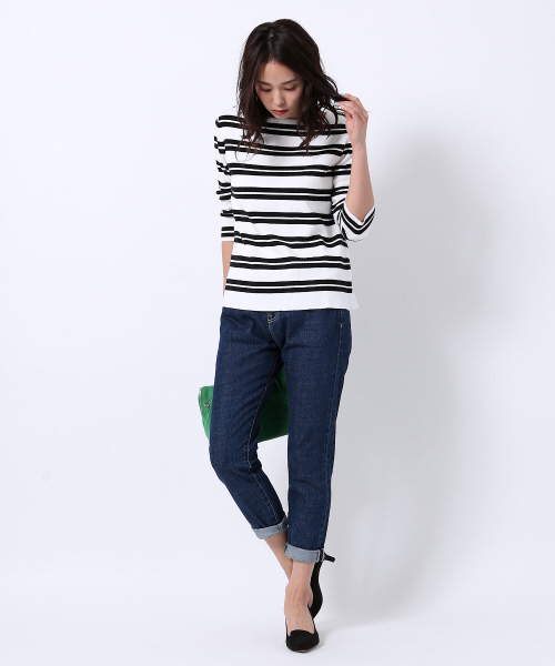 MYSELF ABAHOUSE（マイセルフアバハウス）の「COTTONブレンドミラノリブニット（ニット/セーター・レディース・イエロー/ブルー/ブラック・FREE）」の13枚目の写真