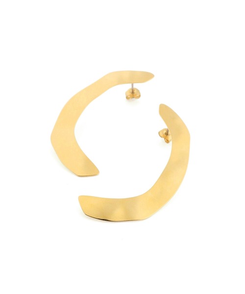 ROPE'（ロペ）の「Cラインクラックメタルモチーフピアス（ピアス（両耳用）・レディース・ゴールド/シルバー・FREE）」の4枚目の写真