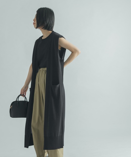 FORK&SPOON（フォークアンドスプーン）の「FORK&SPOON　ロングニットジレ（ニット/セーター・レディース・アイボリー/ベージュ系その他/ブラック/グリーン系その他・1）」の8枚目の写真