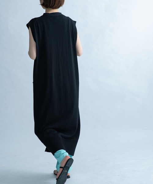 FORK&SPOON（フォークアンドスプーン）の「FORK&SPOON　ロングニットジレ（ニット/セーター・レディース・アイボリー/ベージュ系その他/ブラック/グリーン系その他・1）」の13枚目の写真