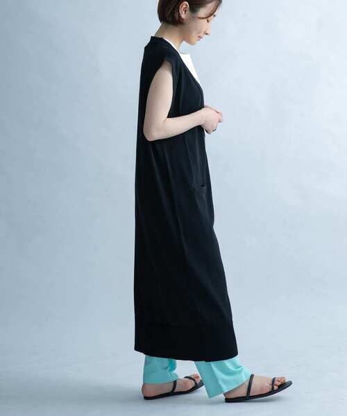 FORK&SPOON（フォークアンドスプーン）の「FORK&SPOON　ロングニットジレ（ニット/セーター・レディース・アイボリー/ベージュ系その他/ブラック/グリーン系その他・1）」の14枚目の写真