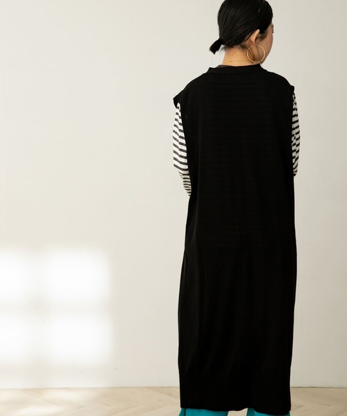 FORK&SPOON（フォークアンドスプーン）の「FORK&SPOON　ロングニットジレ（ニット/セーター・レディース・アイボリー/ベージュ系その他/ブラック/グリーン系その他・1）」の20枚目の写真