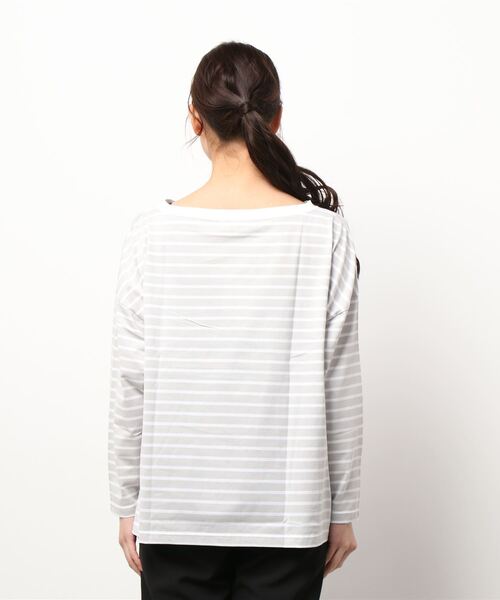 DouDou(ドゥドゥ)の「ボートネックボーダーTEE(Tシャツ/カットソー・レディース・ブラック/グレー/バイオレット・FREE)」の5枚目の写真
