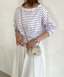 DouDou | ボートネックボーダーTEE(Tシャツ/カットソー)