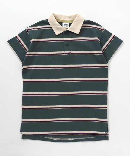 BREEZE(ブリーズ)の「マルチボーダーポロワンピース(ワンピース・キッズ・グリーン/ベージュ・80/100/90/130/140/110/120)」の2枚目の写真