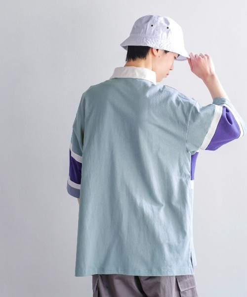 improves（インプローブス）の「ヘビーウェイト ラインボーダー 半袖ラガーシャツ（ポロシャツ・メンズ・ブラック/グリーン/ネイビー/マスタード/ブルーグレー・MEDIUM/LARGE）」の21枚目の写真