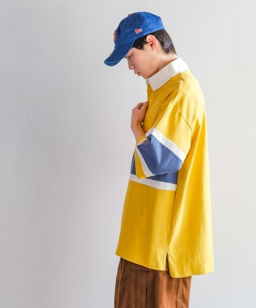 improves（インプローブス）の「ヘビーウェイト ラインボーダー 半袖ラガーシャツ（ポロシャツ・メンズ・ブラック/グリーン/ネイビー/マスタード/ブルーグレー・MEDIUM/LARGE）」の20枚目の写真