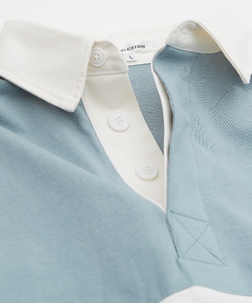 improves（インプローブス）の「ヘビーウェイト ラインボーダー 半袖ラガーシャツ（ポロシャツ・メンズ・ブラック/グリーン/ネイビー/マスタード/ブルーグレー・MEDIUM/LARGE）」の11枚目の写真