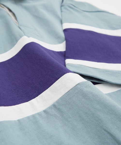 improves（インプローブス）の「ヘビーウェイト ラインボーダー 半袖ラガーシャツ（ポロシャツ・メンズ・ブラック/グリーン/ネイビー/マスタード/ブルーグレー・MEDIUM/LARGE）」の14枚目の写真