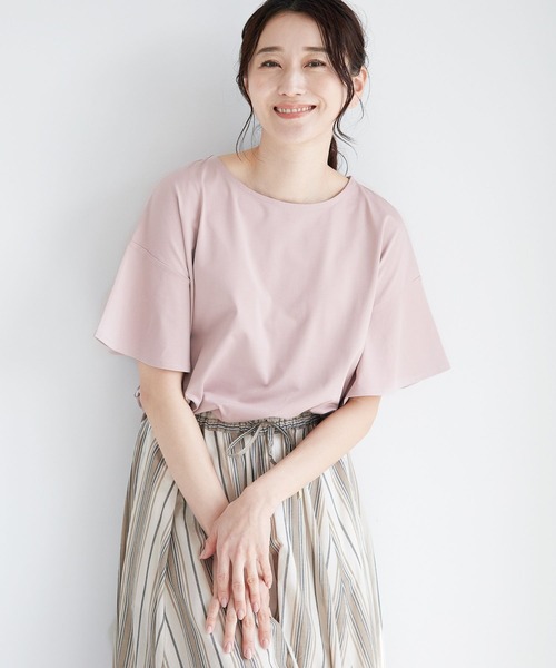 LEPSIM（レプシィム）の「マルチキノウソデフレアTシャツ　262405（Tシャツ/カットソー・レディース・ピンク/オフホワイト/ブラック/ブルー・MEDIUM/LARGE）」の4枚目の写真