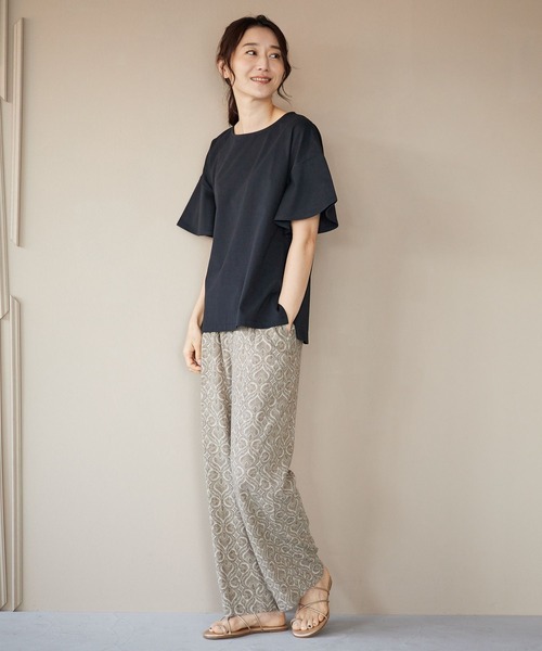 LEPSIM（レプシィム）の「マルチキノウソデフレアTシャツ　262405（Tシャツ/カットソー・レディース・ピンク/オフホワイト/ブラック/ブルー・MEDIUM/LARGE）」の7枚目の写真