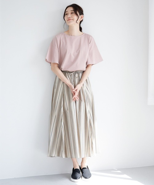 LEPSIM（レプシィム）の「マルチキノウソデフレアTシャツ　262405（Tシャツ/カットソー・レディース・ピンク/オフホワイト/ブラック/ブルー・MEDIUM/LARGE）」の15枚目の写真