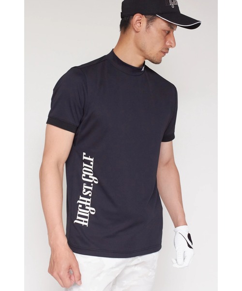 HIGH STREET(ハイストリート)の「HIGH ST. GOLF∴タテロゴバックハニカム モックネックシャツ <AdE>(Tシャツ/カットソー・メンズ・ホワイト/ブラック/ネイビー・S/M/L/LL)」の1枚目の写真