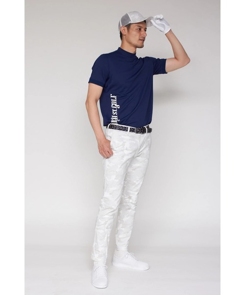 HIGH STREET(ハイストリート)の「HIGH ST. GOLF∴タテロゴバックハニカム モックネックシャツ <AdE>(Tシャツ/カットソー・メンズ・ホワイト/ブラック/ネイビー・S/M/L/LL)」の21枚目の写真