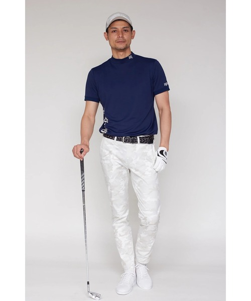HIGH STREET(ハイストリート)の「HIGH ST. GOLF∴タテロゴバックハニカム モックネックシャツ <AdE>(Tシャツ/カットソー・メンズ・ホワイト/ブラック/ネイビー・S/M/L/LL)」の22枚目の写真