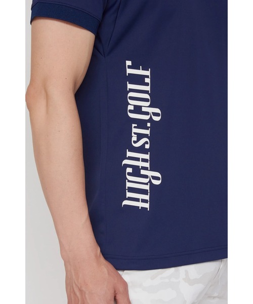 HIGH STREET(ハイストリート)の「HIGH ST. GOLF∴タテロゴバックハニカム モックネックシャツ <AdE>(Tシャツ/カットソー・メンズ・ホワイト/ブラック/ネイビー・S/M/L/LL)」の13枚目の写真