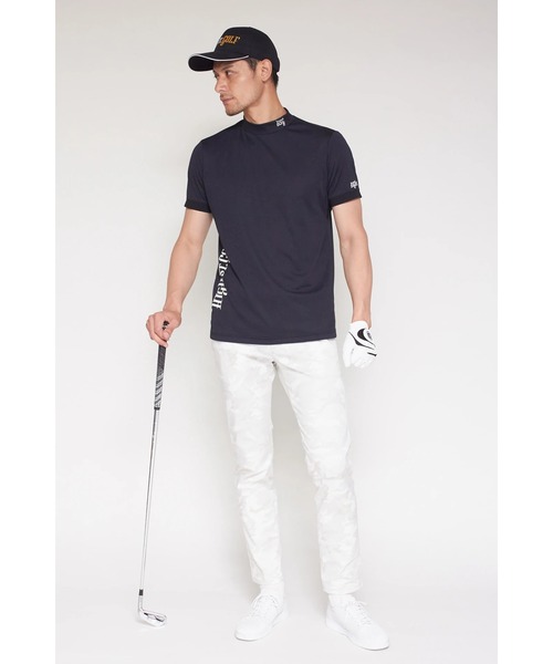 HIGH STREET(ハイストリート)の「HIGH ST. GOLF∴タテロゴバックハニカム モックネックシャツ <AdE>(Tシャツ/カットソー・メンズ・ホワイト/ブラック/ネイビー・S/M/L/LL)」の14枚目の写真