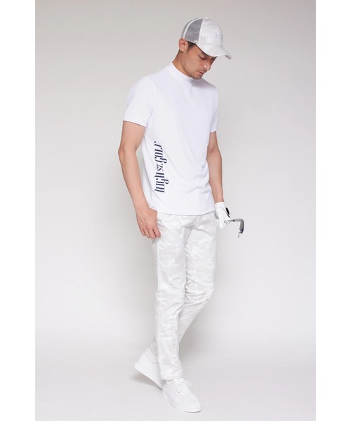 HIGH STREET(ハイストリート)の「HIGH ST. GOLF∴タテロゴバックハニカム モックネックシャツ <AdE>(Tシャツ/カットソー・メンズ・ホワイト/ブラック/ネイビー・S/M/L/LL)」の15枚目の写真