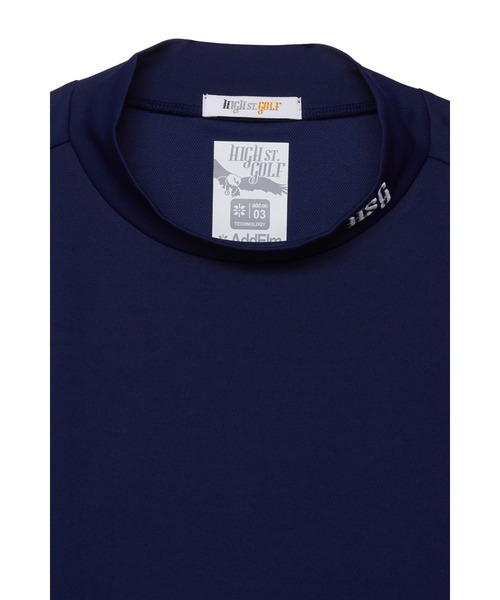 HIGH STREET(ハイストリート)の「HIGH ST. GOLF∴タテロゴバックハニカム モックネックシャツ <AdE>(Tシャツ/カットソー・メンズ・ホワイト/ブラック/ネイビー・S/M/L/LL)」の5枚目の写真