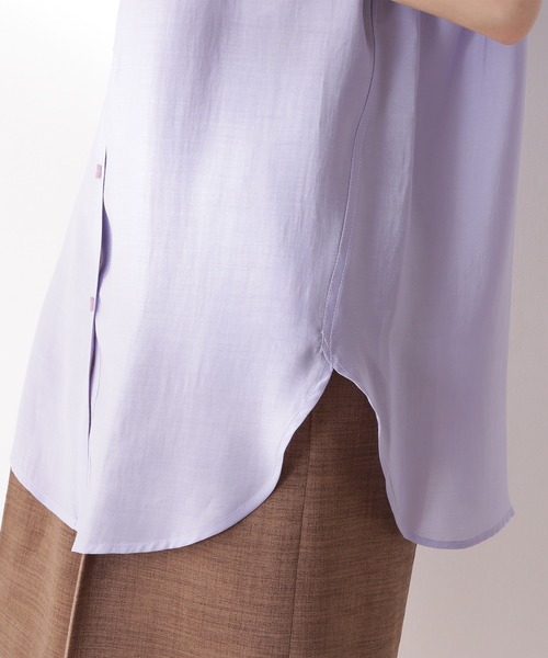 N.（N. Natural Beauty Basic）（エヌエヌナチュラルビューティーベーシック）の「◆タックビブ半袖チュニックシャツ（シャツ/ブラウス・レディース・ベージュ/パープル/ライトグリーン・MEDIUM）」の12枚目の写真