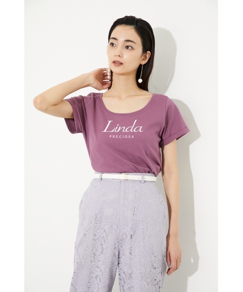 rienda（リエンダ）の「Linda PRECIOSA Tシャツ（Tシャツ/カットソー・レディース・ホワイト/ブラック/グリーン/スモークピンク・FREE）」の10枚目の写真