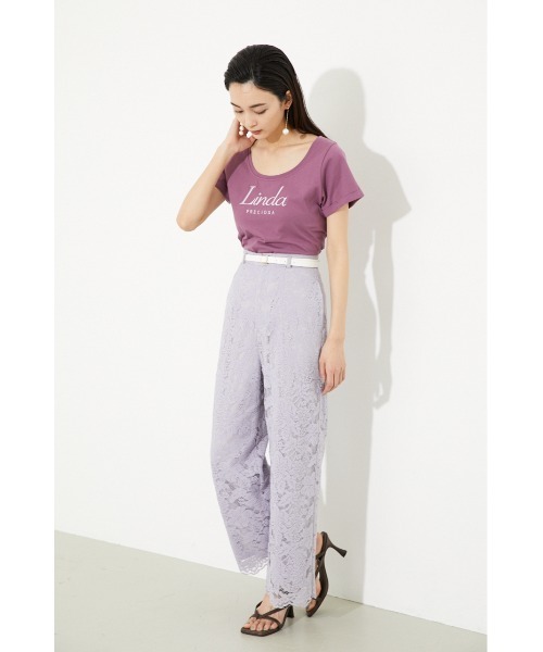 rienda（リエンダ）の「Linda PRECIOSA Tシャツ（Tシャツ/カットソー・レディース・ホワイト/ブラック/グリーン/スモークピンク・FREE）」の11枚目の写真