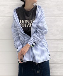 Q | コットンローンリブドッキングシャツ(シャツ/ブラウス)