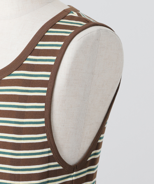 B.C STOCK(ベーセーストック)の「CRH RIB BORDER タンクトップ(タンクトップ・メンズ・ブラウン/アイボリー・MEDIUM/LARGE/SMALL)」の11枚目の写真