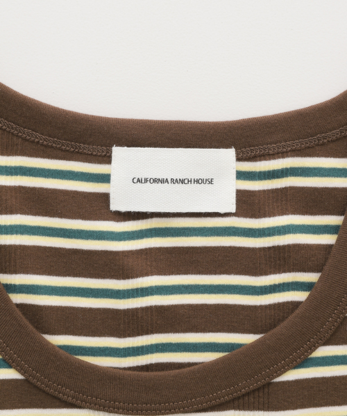 B.C STOCK(ベーセーストック)の「CRH RIB BORDER タンクトップ(タンクトップ・メンズ・ブラウン/アイボリー・MEDIUM/LARGE/SMALL)」の13枚目の写真