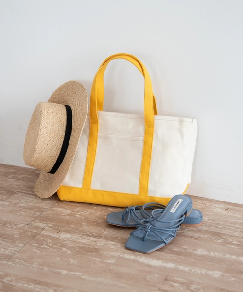 AMERICAN HOLIC（アメリカンホリック）の「キャンバストートバッグ / CANVAS 2WAY TOTE BAG（トートバッグ・レディース・ネイビー/レッド/カーキ/イエロー・FREE）」の4枚目の写真