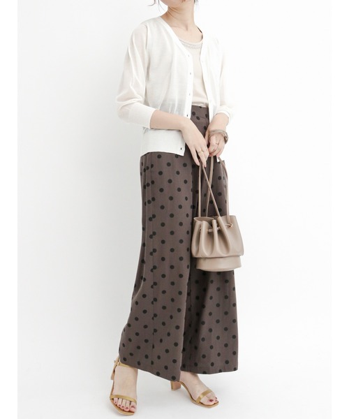 Te chichi（テチチ）の「リネン混ドット＆花柄アソートワイドパンツ（その他パンツ・レディース・オフホワイト/チャコール/キナリ/カーキ・ﾌﾘ-）」の9枚目の写真
