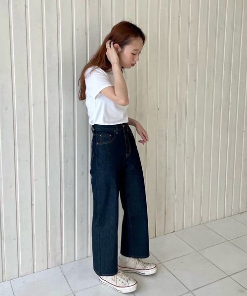 GIMME GIMME（ギミーギミー）の「ハイウエスト リジッドデニム gimw22s018（デニムパンツ・レディース・ブルー・M/S/L）」の8枚目の写真