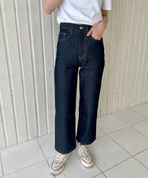 GIMME GIMME（ギミーギミー）の「ハイウエスト リジッドデニム gimw22s018（デニムパンツ・レディース・ブルー・M/S/L）」の21枚目の写真
