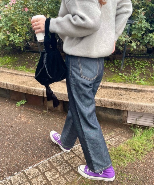 GIMME GIMME（ギミーギミー）の「ハイウエスト リジッドデニム gimw22s018（デニムパンツ・レディース・ブルー・M/S/L）」の14枚目の写真