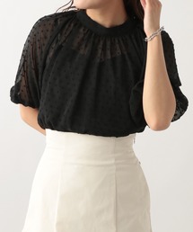 Heather | ドビーシフォンブラウス（半袖）　299106(シャツ/ブラウス)