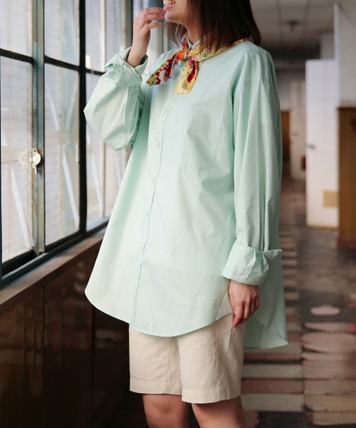 BRICK & SONS(ブリックアンドサンズ)の「リラックスバックプリーツシャツ<ミント>(シャツ/ブラウス・メンズ・ミント・LL/S/M/L)」の3枚目の写真